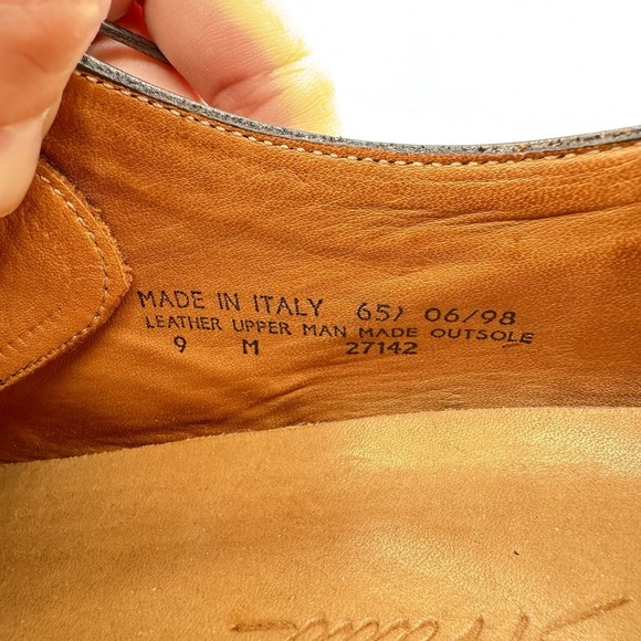 Bostonian Strada Size 9 M Brown Lace Up Dress Shoes Derby Leather Italy - Picture 7 of 12